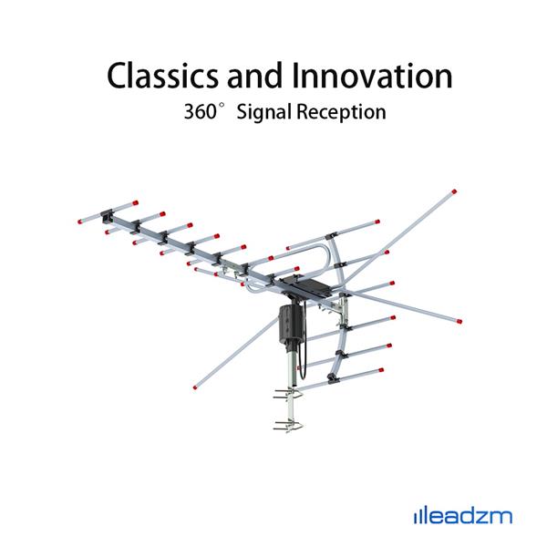 TA-001 360Rotation UV 45-230MHz/470-860MHz 15-22dB Outdoorn Antenna Black
