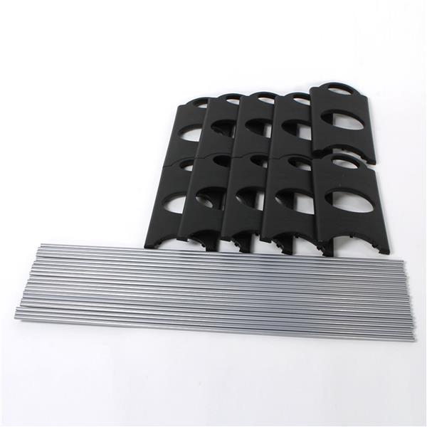 10-Tier 50-Pair-of-shoes Adjustable Steel &amp; Plastic Shoe Rack Black &amp; Silver