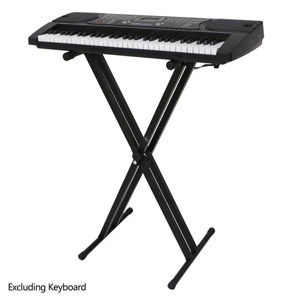 [Do Not Sell on Amazon]Glarry Dual-tube X-Shape Keyboard Stand Black