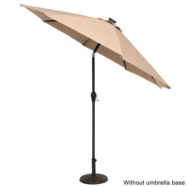 9FT Strip Light Umbrella Waterproof Folding Sunshade Top Color(Resin Baseis not included, and 75690825650105749461798053133242 codes are required for the resin base)