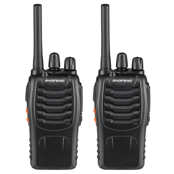2pcs BF-88A 5W FRS Frequency 16-CH Handheld Walkie Talkies Black
