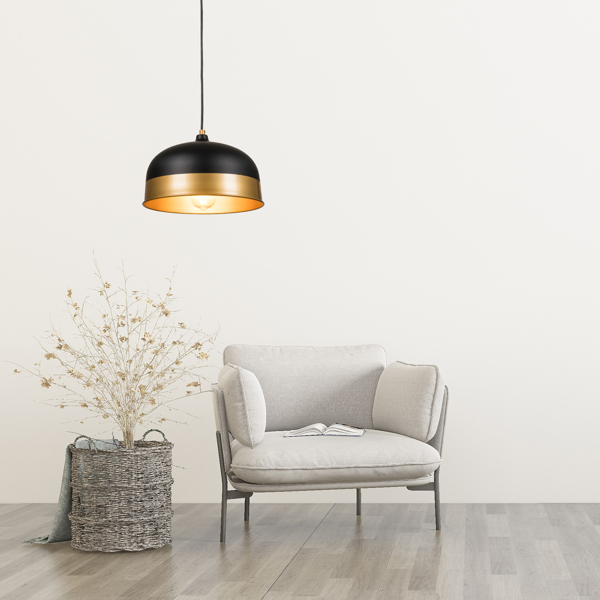 Circular  Home LED lampshade, lampshade 11.8x11.8inch, dumb black
