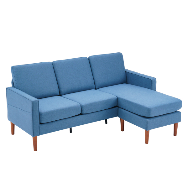 182*73*73cm Fabric Art 2nd Generation American Armrest 3 Persons With Concubine Pedal Indoor Modular Sofa Dark Grey