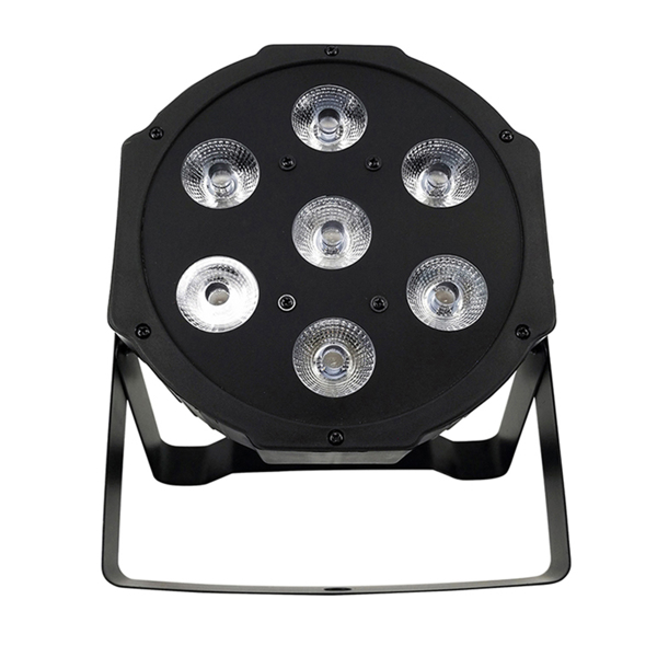 18W 7 LED RGBW UV 6in1 Par Light Plastic Stage DJ Strobe Beam Light Show Decor SHE-FP0718F