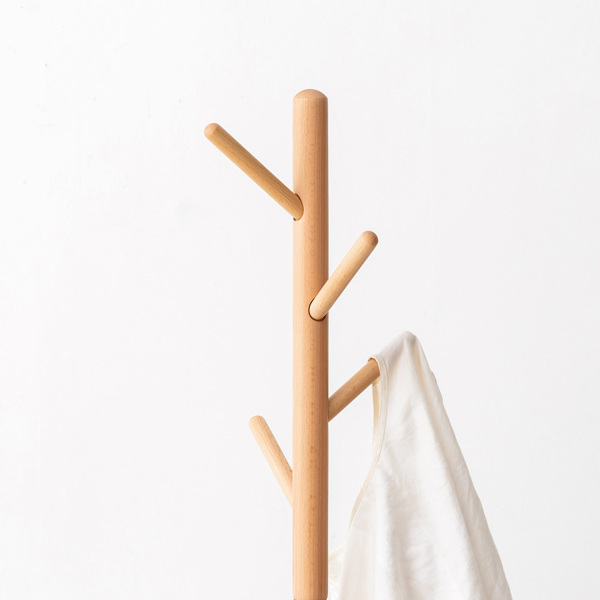 Coat Rack, Wooden Coat Rack / Hat Rack Wall Freestanding with 4/8 Hooks, Easy Assemble Coat Rack Round Base Bracket for Clothes, Hats, Accessories, for Bedroom, Office, Hallway, Entrance