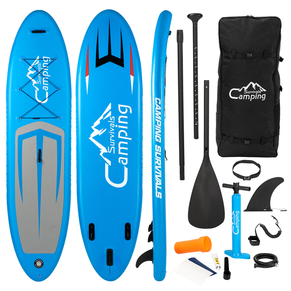 KS-SP1009 11' Adult Inflatable SUP Stand Up Paddle Board Blue &amp; Gray &amp; Black