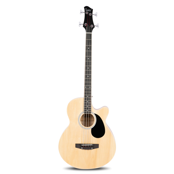 [Do Not Sell on Amazon] Glarry GMB101 4 string Electric Acoustic Bass Guitar w/ 4-Band Equalizer EQ-7545R Burlywood