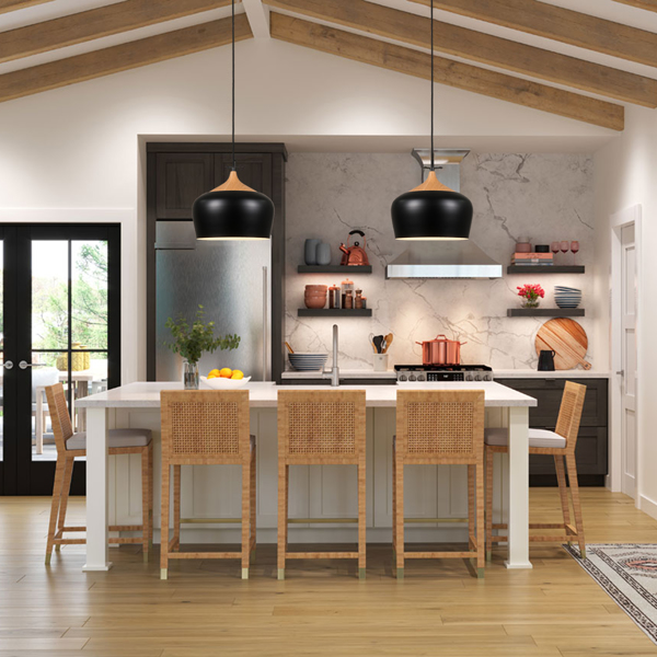 Circular  Home LED lampshade, lampshade 11.8x11.8inch, dumb black