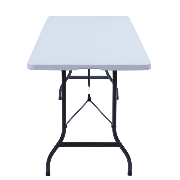 6 Ft Portable Folding Table, Fold-in-Half Plastic Card Table Dinging Table