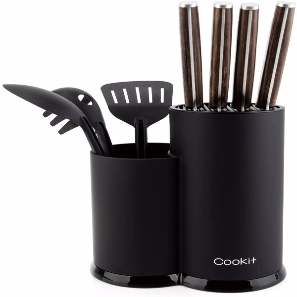 Knife Block, Cookit kitchen Universal Knife Holder without Knives, Detachable Knife Storage with Scissors Slot, Space Saver Multi-function Knife Utensil Organizer