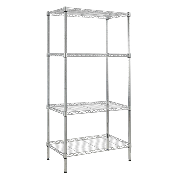 4-Shelf Adjustable Wire Shelving Unit Chrome