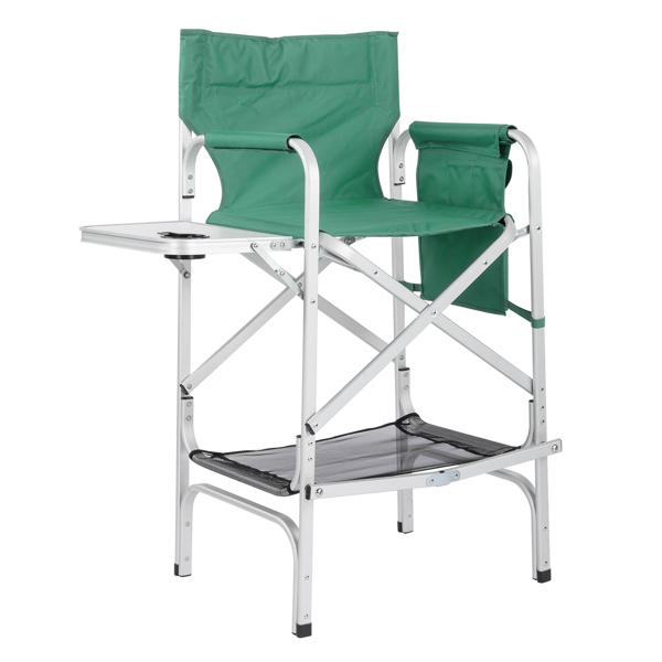 116*60*49cm 120kg Silver White Bright Oxidation/Aluminum Flat Tube Green Oxford Cloth Carrying Bag Director Chair