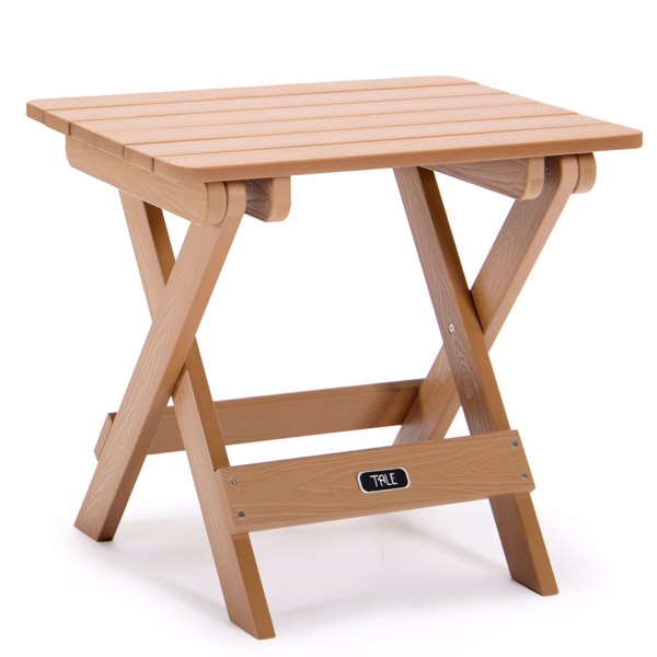 TALE Adirondack Portable Folding Side Table Square All-Weather and Fade-Resistant Plastic Wood Table Perfect for Outdoor Garden, Beach, Camping, Picnics BrownBanned from selling on Amazon