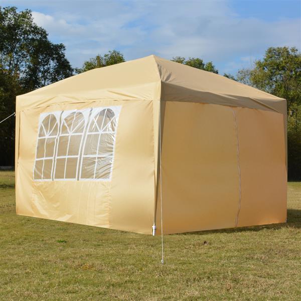 3 x 3m Two Doors &amp; Two Windows Practical Waterproof Right-Angle Folding Tent Khaki