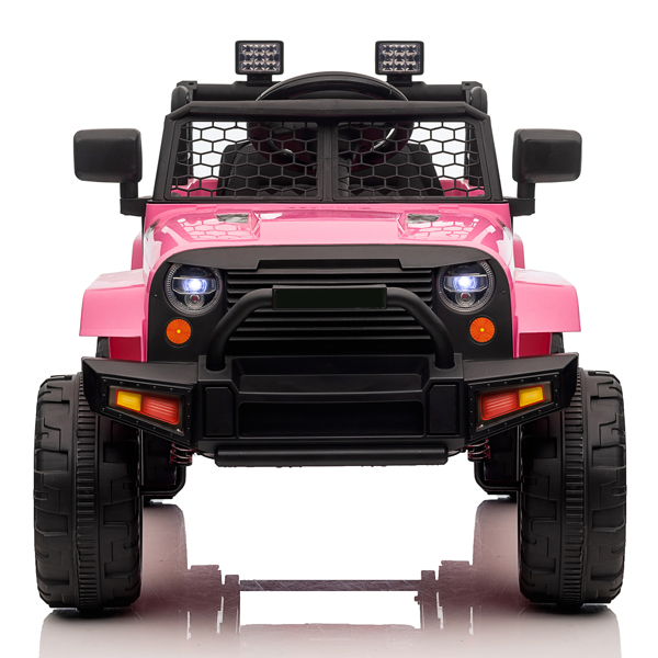 LEADZM Dual Drive 12V 4.5A.h with 2.4G Remote Control Jeep Pink