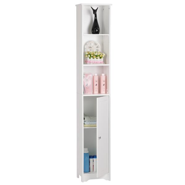 One Door &amp; Three Layers Bathroom Cabinet White