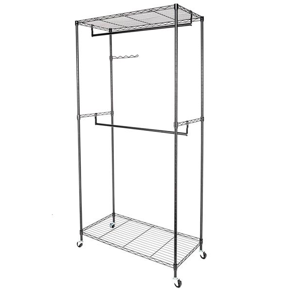 Closet Organizer Garment Rack Clothes Hanger Home Shelf Heavy Duty Furniture