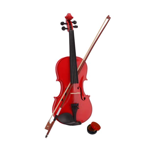 New 4/4 Acoustic Violin Case Bow Rosin Red
