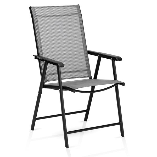 4pcs Outdoor Teslin Folding Chair Gray