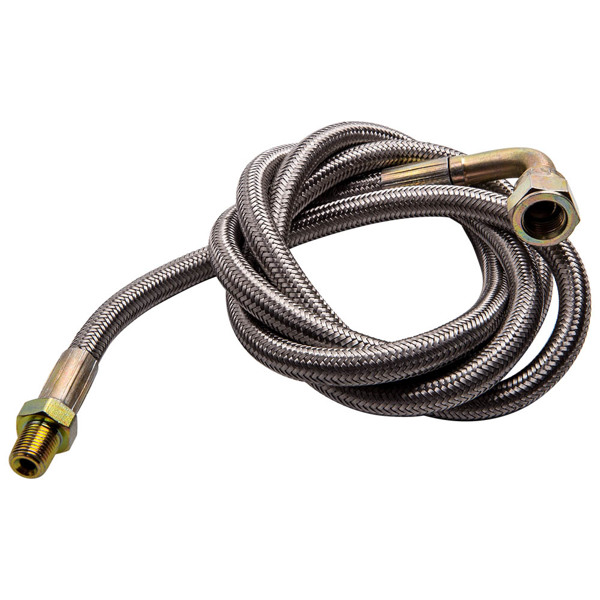 41&quot; TURBO 90 DEGREE OIL FEED LINE KIT T3 T4 T04E T70 T60 T61 1/8 NPT -4AN