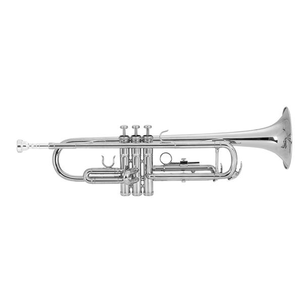 [Do Not Sell on Amazon]Glarry Brass Trumpet Bb with 7C Mouthpiece for Standard Student or Beginner Silver