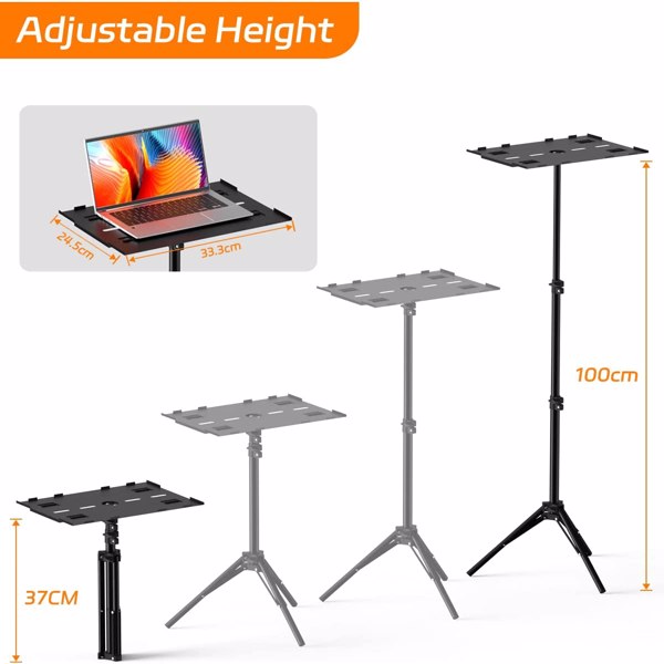 Projector  Stand Tripod from 14.5'' to 39.4'', Laptop Tripod Stand Height Adjustable for Home Cinema, Office