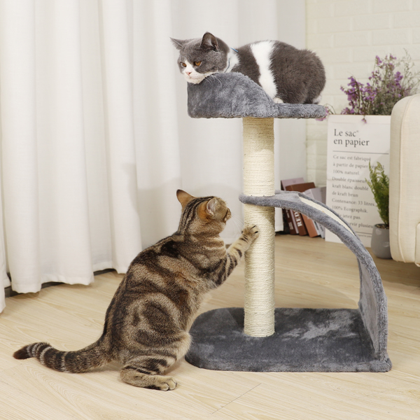Cat Tree Sisal-Covered Scratching Post and Pad, Cat Activity Center for Kittens Brown