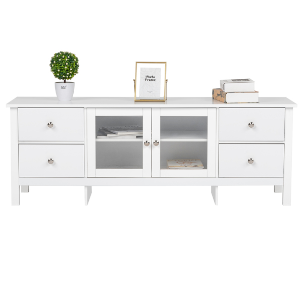 Simple MDF Spray Paint Two-Door 4-Pump TV Cabinet White