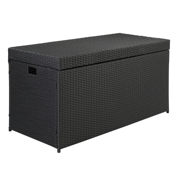 Simple And Practical Outdoor  Ratton Deck Box Storage Box Black Four-Wire