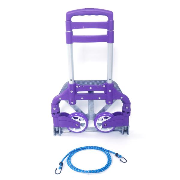 Portable Aluminium Cart Folding Dolly Push Truck Hand Collapsible Trolley Luggage Purple