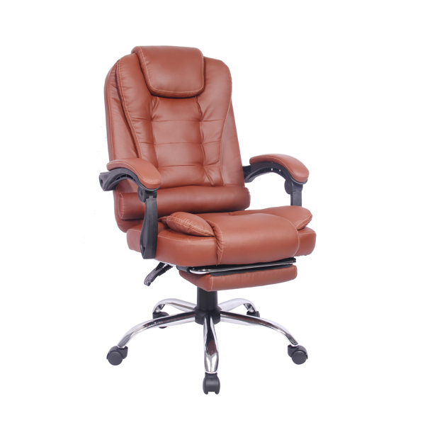 High Back Office Chair, Adjustable Ergonomic Office Chair, Executive PU Leather Swivel Work Chair with Lumbar Support, Computer Desk Chair with Footrest for Home Office Furniture