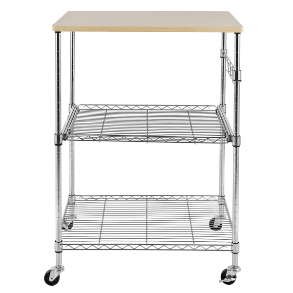 3-Tier Wire Rolling Kitchen Cart