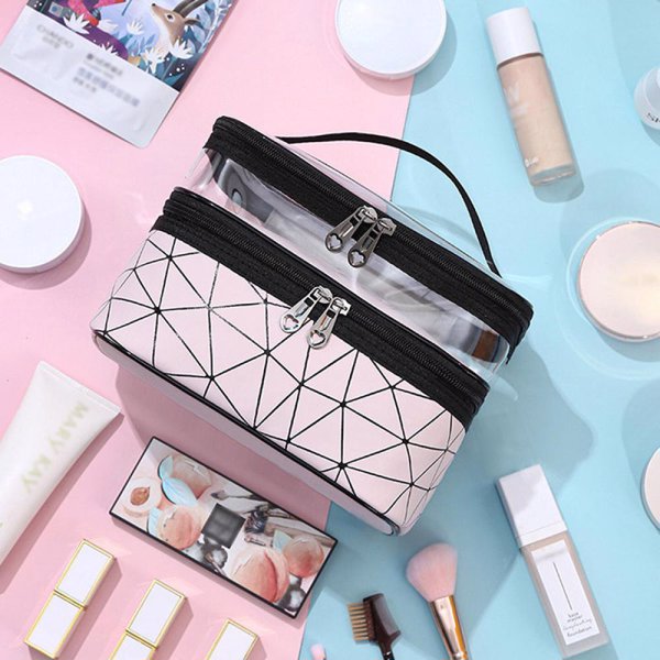 GITTOP - Double layer cosmetic storage bag - pink
