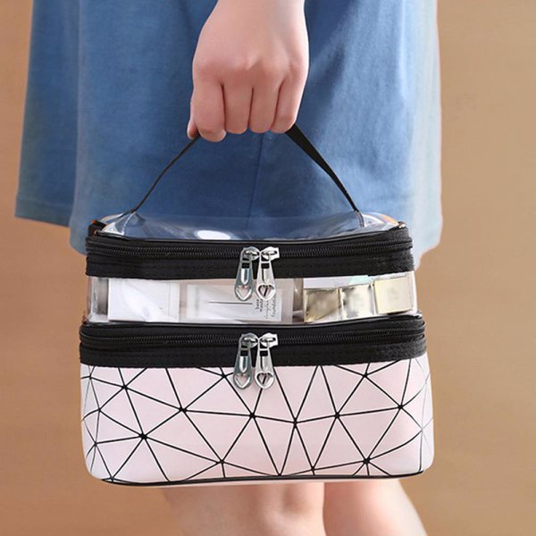 GITTOP - Double layer cosmetic storage bag - pink