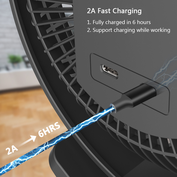 Koonie 10000mAh Rechargeable Portable, 8-Inch Battery Operated Clip on Fan