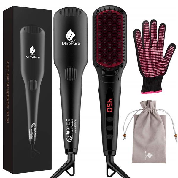 Miropure 2-in-1 Ionic Enhanced Hair Straightener Brush (The product has a risk of infringement on the Amazon platform)