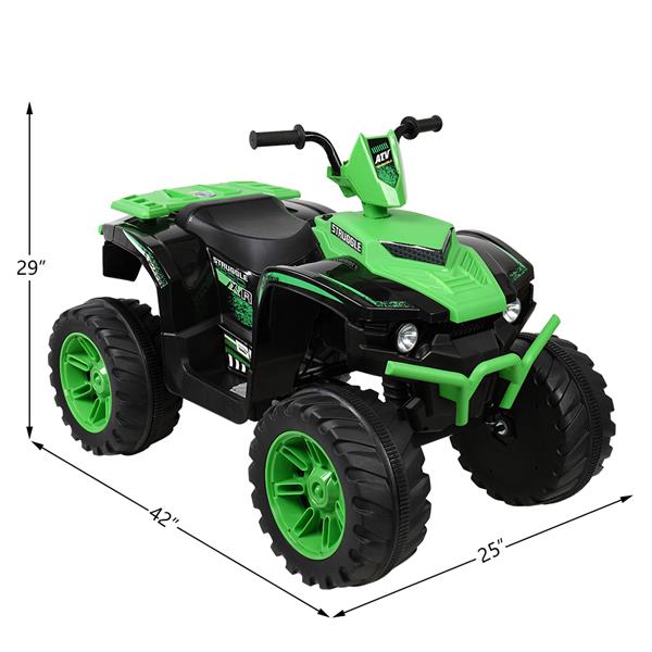 LZ-9955 ALL Terrain Vehicle Dual Drive Battery 12V7AH*1 without Remote Control with Slow Start Green