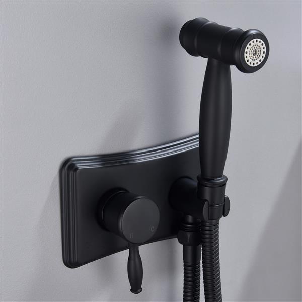 Stainless Steel Toilet Handheld Sprayer Kit Hot and Cold Water Black Bidet Sprayer Set