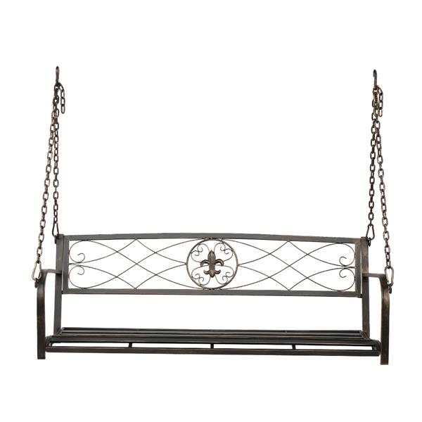 Flat Tube Double Swing Chair Back Thin Line Bronze Brush ColorNo include swing frame