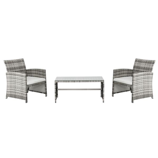 4pcs 1 Double Seat 2 Single Seat 1 Coffee Table Combination Sofa Gray Gradient