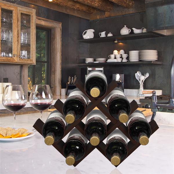 Wine Rack Wine Holder Wine Storage 8 Bottle Rack Brown Color