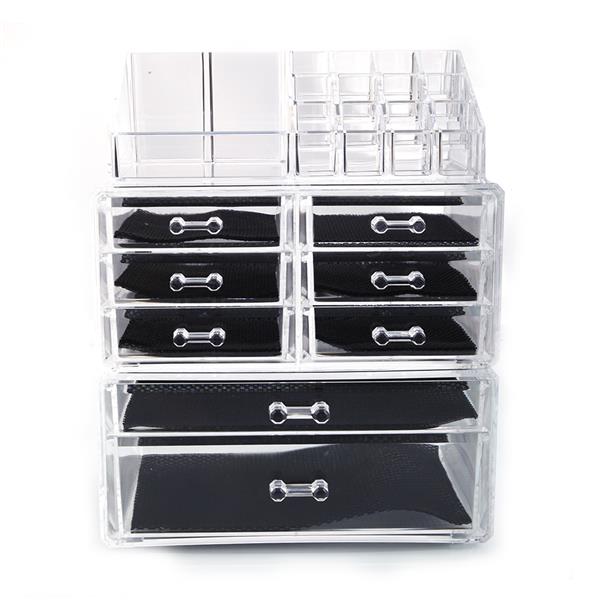 SF-1122-1 Cosmetics Storage Rack with 6 Small &amp; 2 Large Drawers Transparent
