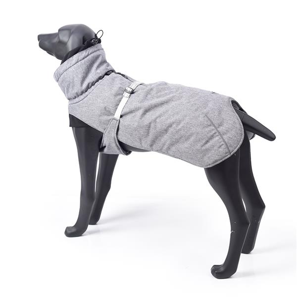 New Style Dog Winter Jacket with Waterproof Warm Polyester Filling Fabric-graysize  S