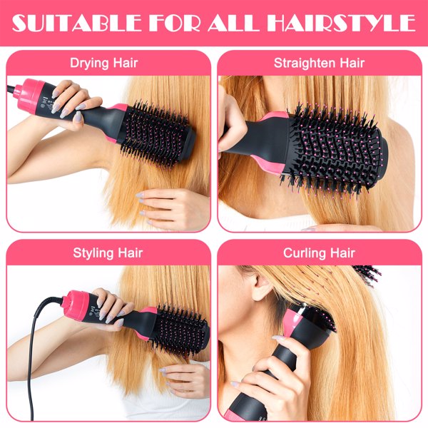 Hair Dryer Brush,Hair Volumizer for Drying &amp; Straightening &amp; Curling,Brush Blow Dryer Styler for Rotating Straightening, Curling, Salon Negative Ion Ceramic Dryer Brush -Amazon Restricted Products