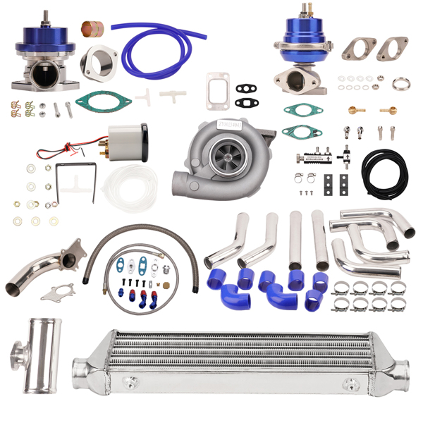 T3 T4 T04E Universal Turbo Stage III + Wastegate + Turbo Intercooler + Piping 10PC Kit