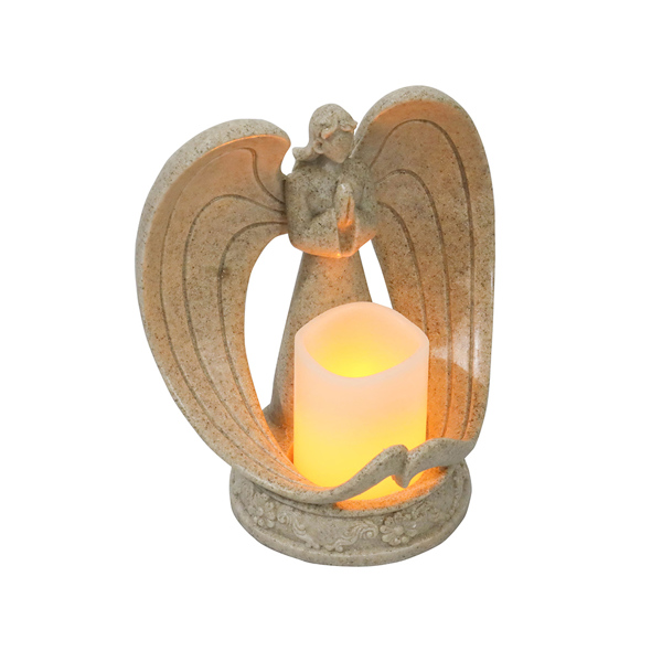 Nordic Style Resin Angel Electronic Candle Holder Living Room Church Decorations