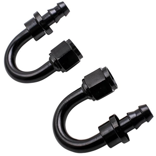 20Feet 6AN Push Lock Nylon Stainless Steel Braided Fuel Line + Fitting Hose End Adaptor Kit